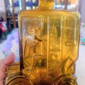 Vintage Amber Glass Car Bottle